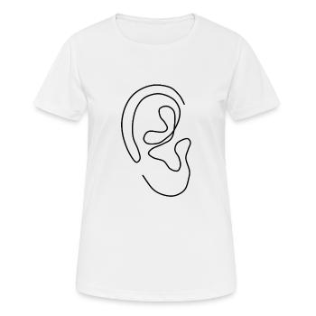 Ohr - Frauen T-Shirt atmungsaktiv - Weiß - Vorne - AI Model Female 172 dark (172cm)