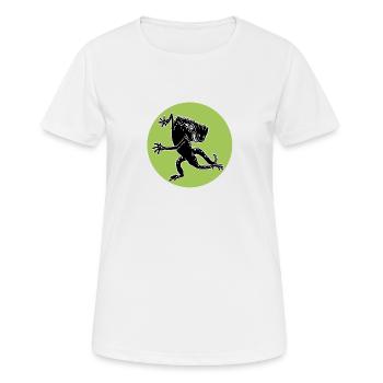 tanzende Echse - Frauen T-Shirt atmungsaktiv - Weiß - Vorne - AI Model Female 172 dark (172cm)