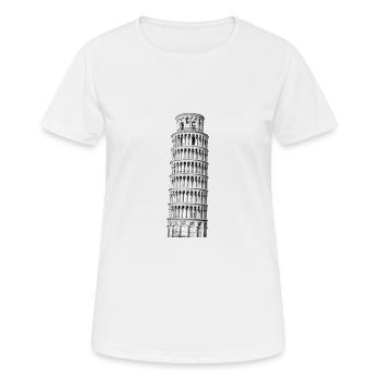 Tour penchée de Pise - T-shirt respirant Femme - blanc - Devant - AI Model Female 172 dark (172cm)