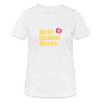 die 10 Stunden Woche Logo - Frauen T-Shirt atmungsaktiv - Weiß - Vorne - AI Model Female 172 dark (172cm)