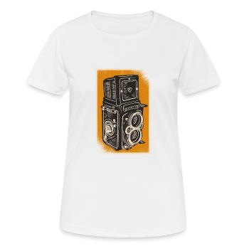 Foto Kamera Vintage - Frauen T-Shirt atmungsaktiv - Weiß - Vorne - AI Model Female 172 dark (172cm)
