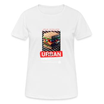 cube burger - Frauen T-Shirt atmungsaktiv - Weiß - Vorne - AI Model Female 172 dark (172cm)