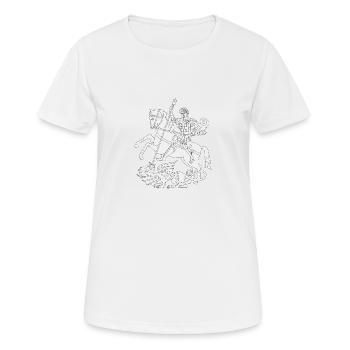 Ritter - Frauen T-Shirt atmungsaktiv - Weiß - Vorne - AI Model Female 172 dark (172cm)