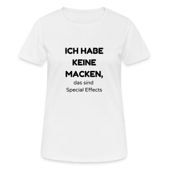 Macken - Frauen T-Shirt atmungsaktiv - Weiß - Vorne - AI Model Female 172 dark (172cm)