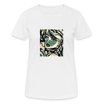PopArt Women green - Frauen T-Shirt atmungsaktiv - Weiß - Vorne - AI Model Female 172 dark (172cm)