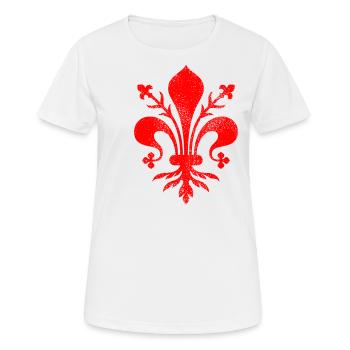 Florentine Lily - Fleur de Lis - Vintage - Women's Breathable T-Shirt - white - Front - AI Model Female 172 dark (172cm)