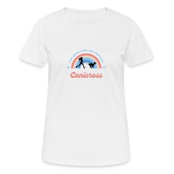 Canicross canimarche femme complicité chien - T-shirt respirant Femme - blanc - Devant - AI Model Female 172 dark (172cm)