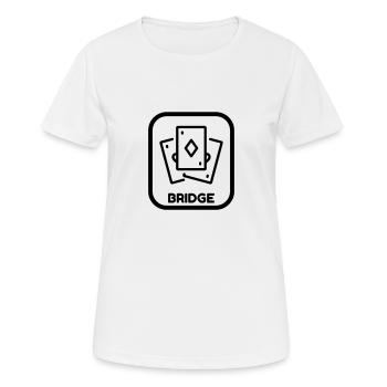 bridge / bridgeur / bridgeuse / cartes - T-shirt respirant Femme - blanc - Devant - AI Model Female 172 dark (172cm)