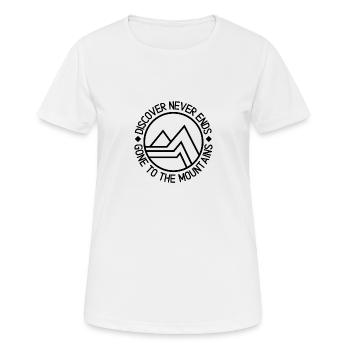 La découverte ne finit jamais - T-shirt respirant Femme - blanc - Devant - AI Model Female 172 dark (172cm)