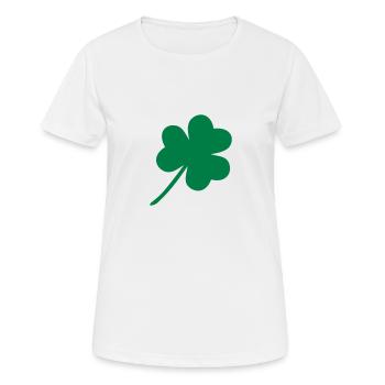 Kleeblatt - Frauen T-Shirt atmungsaktiv - Weiß - Vorne - AI Model Female 172 dark (172cm)