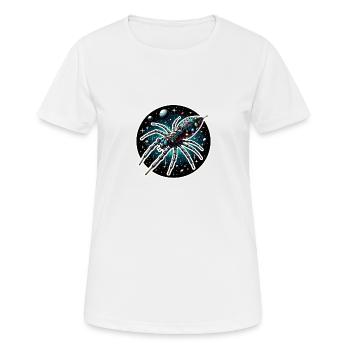 Phantastisches Spinnenraumschiff im Weltall - Frauen T-Shirt atmungsaktiv - Weiß - Vorne - AI Model Female 172 dark (172cm)