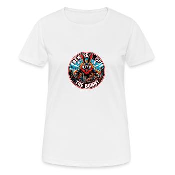 Attention à la catastrophe du lapin - T-shirt respirant Femme - blanc - Devant - AI Model Female 172 dark (172cm)