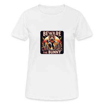 Attention à la catastrophe du lapin - T-shirt respirant Femme - blanc - Devant - AI Model Female 172 dark (172cm)