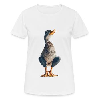 Ente - Frauen T-Shirt atmungsaktiv - Weiß - Vorne - AI Model Female 172 dark (172cm)