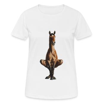 Pferd - Frauen T-Shirt atmungsaktiv - Weiß - Vorne - AI Model Female 172 dark (172cm)