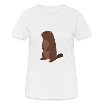 Murmeltier - Frauen T-Shirt atmungsaktiv - Weiß - Vorne - AI Model Female 172 dark (172cm)