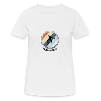 Skateboard - T-shirt respirant Femme - blanc - Devant - AI Model Female 172 dark (172cm)