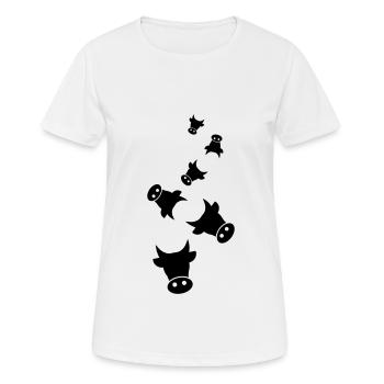 Rind Kopf Kuh - Frauen T-Shirt atmungsaktiv - Weiß - Vorne - AI Model Female 172 dark (172cm)