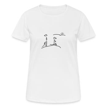 erdmännchen passen auf - Frauen T-Shirt atmungsaktiv - Weiß - Vorne - AI Model Female 172 dark (172cm)