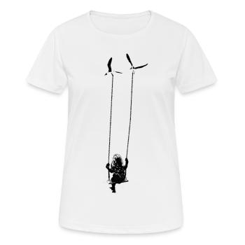 Fille avec des oiseaux - T-shirt respirant Femme - blanc - Devant - AI Model Female 172 dark (172cm)