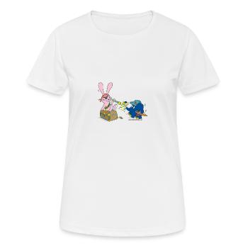 Elefant und Hase als Pirat - Frauen T-Shirt atmungsaktiv - Weiß - Vorne - AI Model Female 172 dark (172cm)