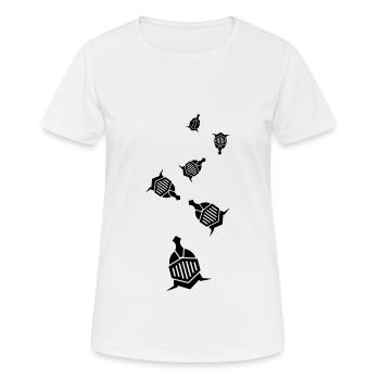 Ritter Helm - Frauen T-Shirt atmungsaktiv - Weiß - Vorne - AI Model Female 172 dark (172cm)