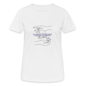 Zu Weit gehen - Frauen T-Shirt atmungsaktiv - Weiß - Vorne - AI Model Female 172 dark (172cm)