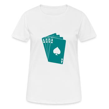 aces,poker - Women's Breathable T-Shirt - white - Front - AI Model Female 172 dark (172cm)