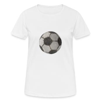 Dirty Football 3D Soccer Ball - Frauen T-Shirt atmungsaktiv - Weiß - Vorne - AI Model Female 172 dark (172cm)