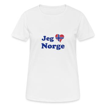 Ich liebe Norwegen - ich liebe Norwegen - Frauen T-Shirt atmungsaktiv - Weiß - Vorne - AI Model Female 172 dark (172cm)