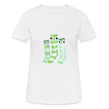 Chaussettes, Chaussette Famille, Famille, Trio - T-shirt respirant Femme - blanc - Devant - AI Model Female 172 dark (172cm)