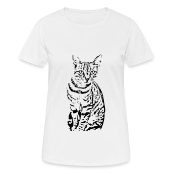 chat noir chat chaton doux cadeau de Noël - T-shirt respirant Femme - blanc - Devant - AI Model Female 172 dark (172cm)