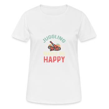 Jonglieren macht mich glücklich Akrobat Geschenk - Frauen T-Shirt atmungsaktiv - Weiß - Vorne - AI Model Female 172 dark (172cm)