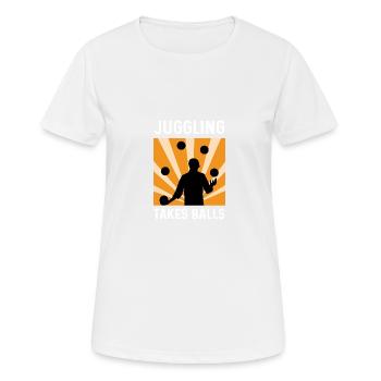 Jonglieren nimmt Bälle Einradfahrer Geschenk - Frauen T-Shirt atmungsaktiv - Weiß - Vorne - AI Model Female 172 dark (172cm)