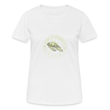 Hier zu schütteln Barkeeper und Barkeeper Geschenk - Frauen T-Shirt atmungsaktiv - Weiß - Vorne - AI Model Female 172 dark (172cm)