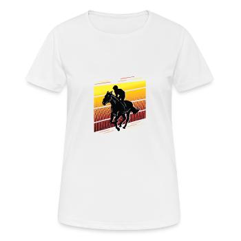 Horse Racing Competition Rancher Gift - Women's Breathable T-Shirt - white - Front - AI Model Female 172 dark (172cm)