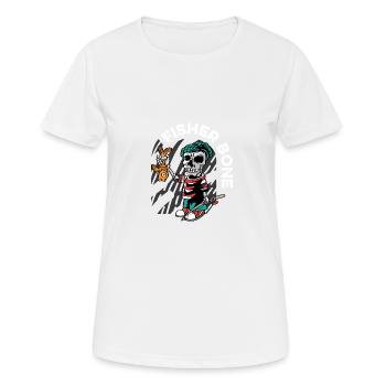 Fishing Bone Fishing Captain Gift - Women's Breathable T-Shirt - white - Front - AI Model Female 172 dark (172cm)