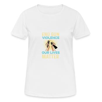 Fin de la violence armée Poison pacificateur - T-shirt respirant Femme - blanc - Devant - AI Model Female 172 dark (172cm)