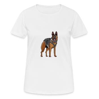 Polizeihund Polizist oder Polizist Gift - Frauen T-Shirt atmungsaktiv - Weiß - Vorne - AI Model Female 172 dark (172cm)