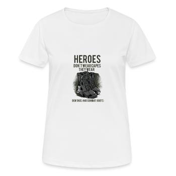 Heroes don't wear capes, they wear dog scarves - Women's Breathable T-Shirt - white - Front - AI Model Female 172 dark (172cm)