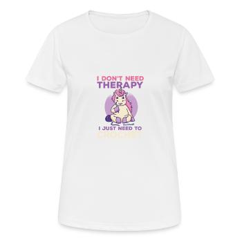 Je n’ai pas besoin de thérapie, j’ai juste besoin d’un - T-shirt respirant Femme - blanc - Devant - AI Model Female 172 dark (172cm)