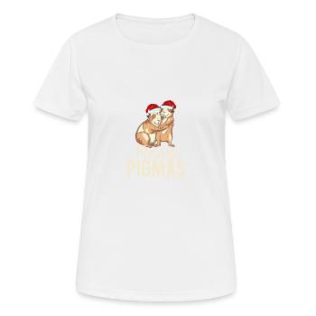Happy Pigmas face mask funny guinea pigs - Women's Breathable T-Shirt - white - Front - AI Model Female 172 dark (172cm)