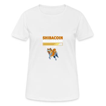 Funny Crypto Shiba Coin of the Millionaire's Ark - Women's Breathable T-Shirt - white - Front - AI Model Female 172 dark (172cm)