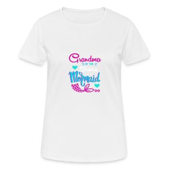 Funny Grandma of Bday Mermaid Grandma - Women's Breathable T-Shirt - white - Front - AI Model Female 172 dark (172cm)