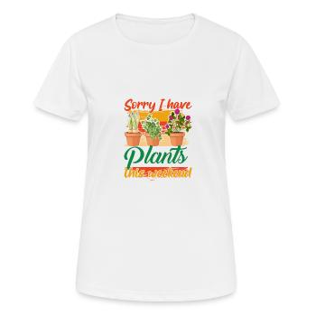 Entschuldigung, ich habe an diesem Wochenende süße - Frauen T-Shirt atmungsaktiv - Weiß - Vorne - AI Model Female 172 dark (172cm)