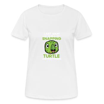 Tortues serpentines - claquement de doigt Aligator liqueur - T-shirt respirant Femme - blanc - Devant - AI Model Female 172 dark (172cm)