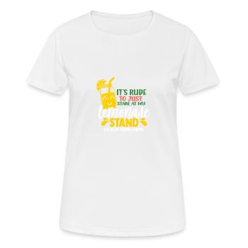 C’est impoli regarder buveur de limonade - T-shirt respirant Femme - blanc - Devant - AI Model Female 172 dark (172cm)