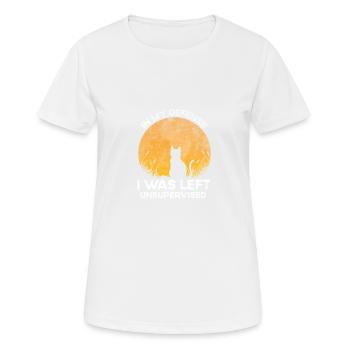 Pour ma défense, je n’étais pas surveillé - T-shirt respirant Femme - blanc - Devant - AI Model Female 172 dark (172cm)