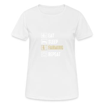 Citation amusante manger le sommeil reproduction répétition - T-shirt respirant Femme - blanc - Devant - AI Model Female 172 dark (172cm)