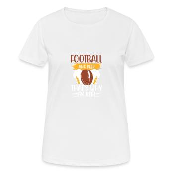 Football and beer that's why I'm tailgating here - Women's Breathable T-Shirt - white - Front - AI Model Female 172 dark (172cm)